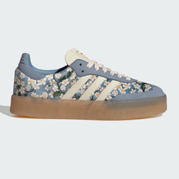 Adidas limited edition blue floral Sambae sneakers made with Liberty fabric NWT - Picture 9 of 9